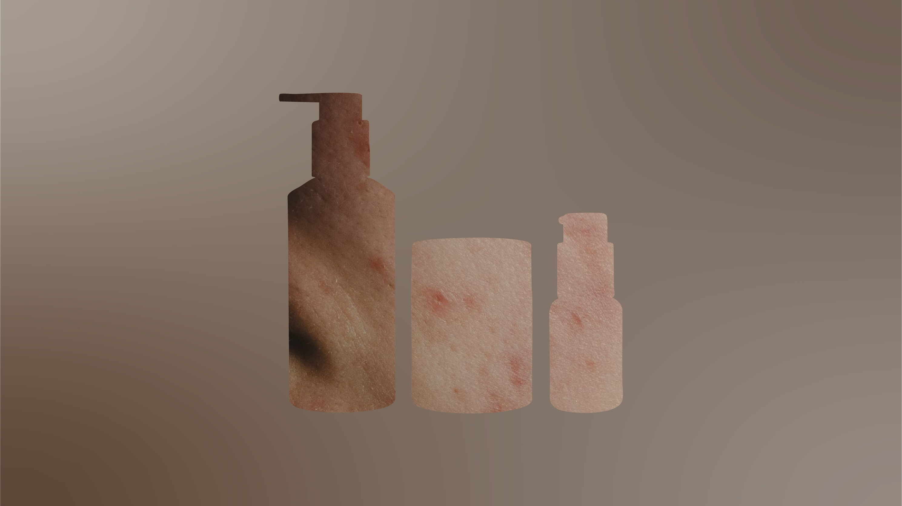 Iyvos skincare bottles on marble — gentle, barrier-supporting products to calm skin inflammation
