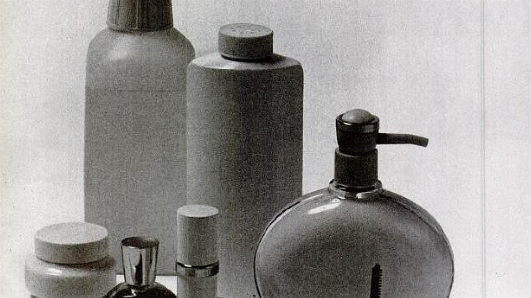 Collection of timeless skincare bottles and jars, representing long-lasting, enduring formulas